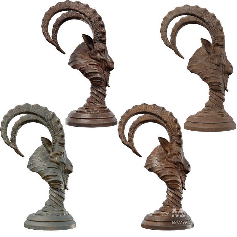 Majestic Ram Head Sculpture - Image 2