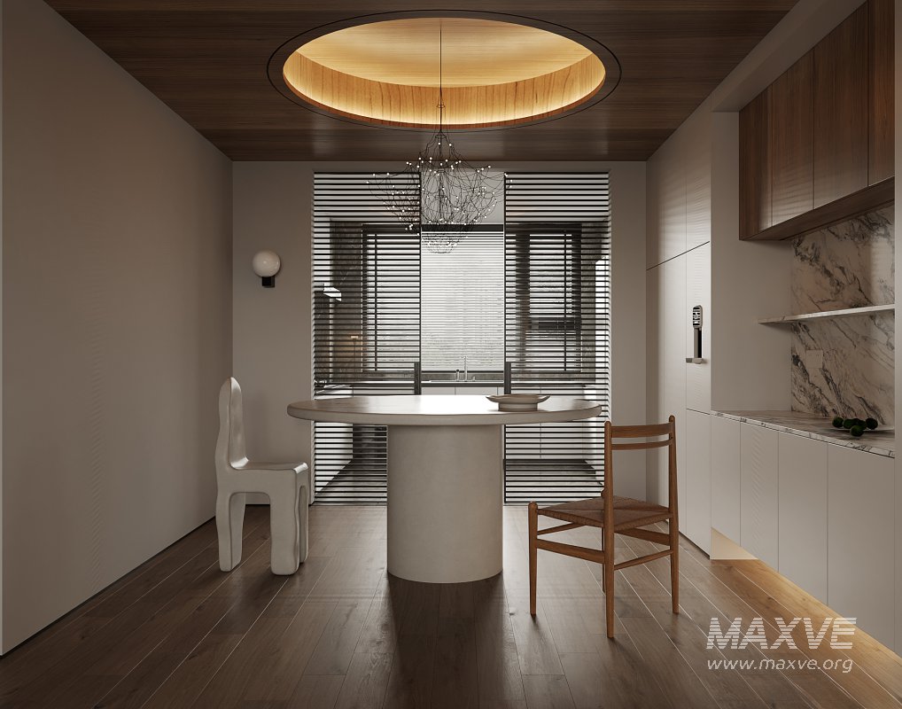 Modern living room and dining room interior scene - Image 1