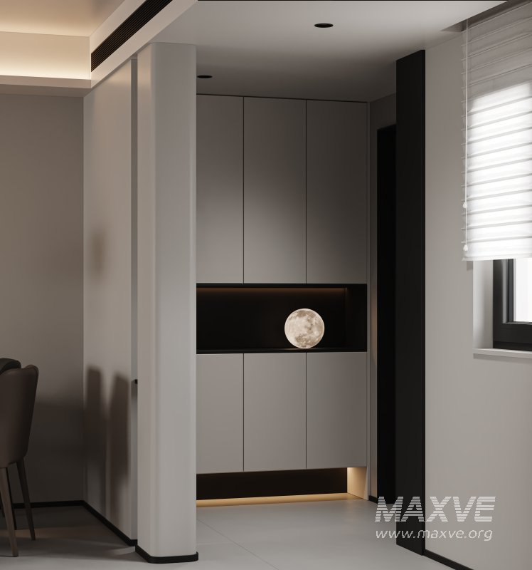 Modern living room and dining room interior scene - Image 8