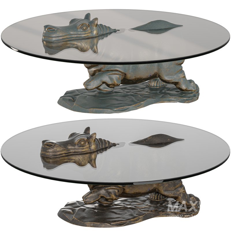 Playful Hippopotamus Coffee Table Whimsical Furniture - Image 4