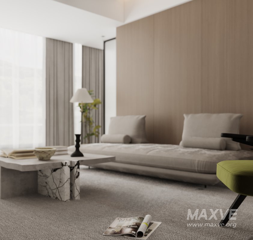 Modern living room and dining room interior scene - Image 2