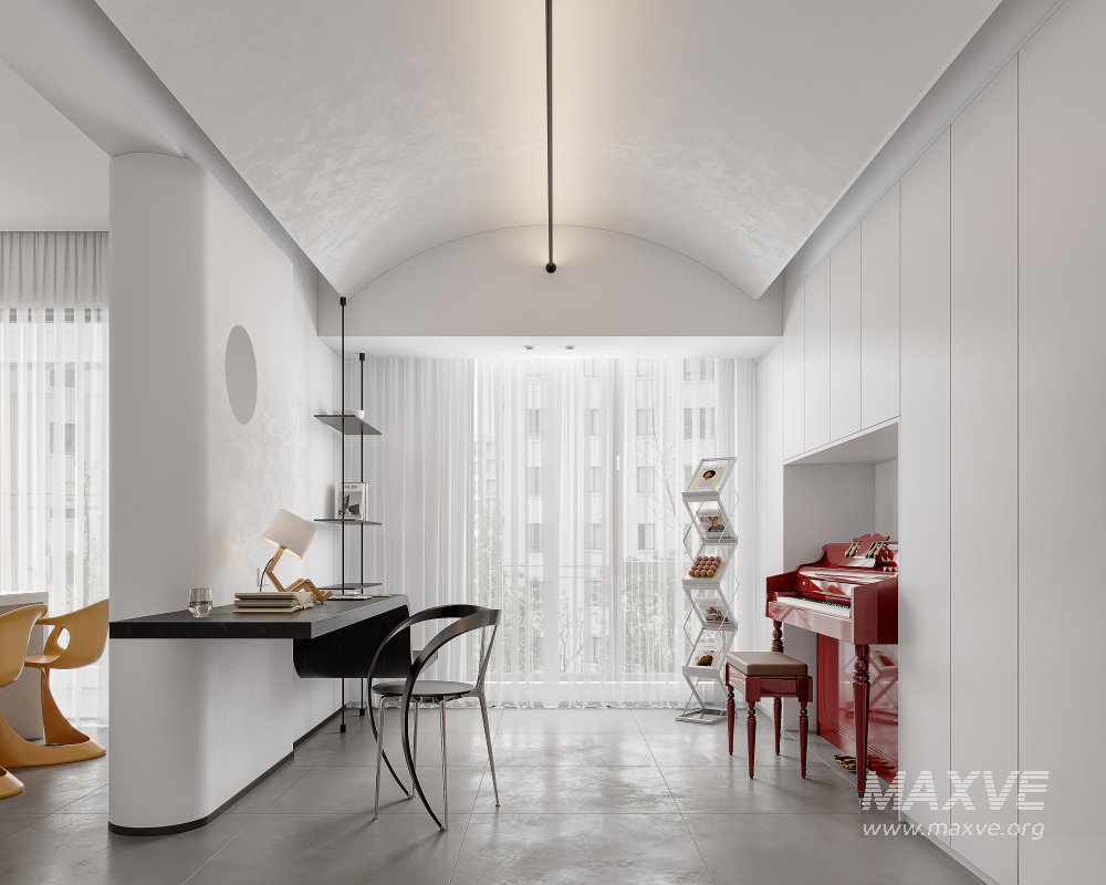 Modern living room and dining room interior scene - Image 1