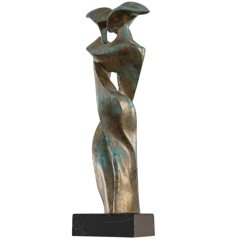 Antique modern abstract Embrace in Bronze - Image 2