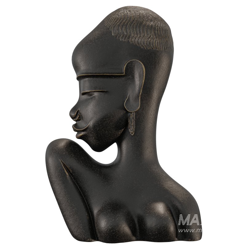 African Style Antique Bust Sculpture - Image 4