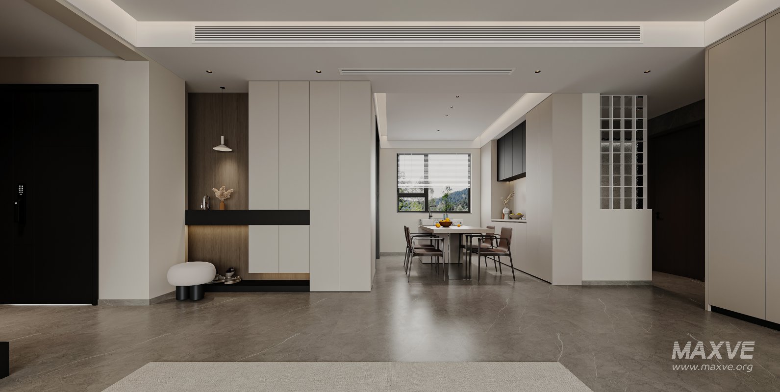 Modern living room and dining room interior scene - Image 1