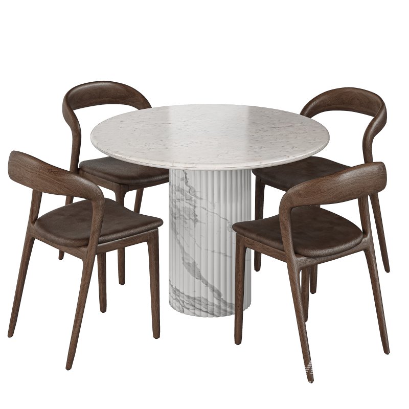 Amare Dining Chair and Oranda Round Dining Table-Fourhands - Image 1