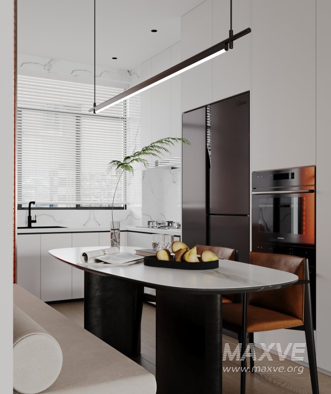 Modern living room and dining room interior scene - Image 2