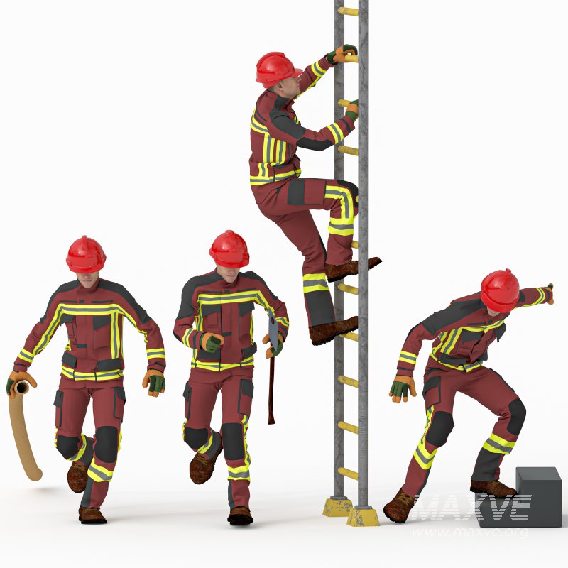 Fireman in 04 Poses - Image 5