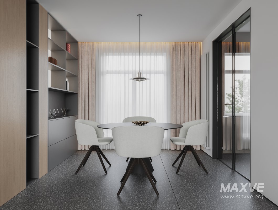 Modern living room and dining room interior scene - Image 4