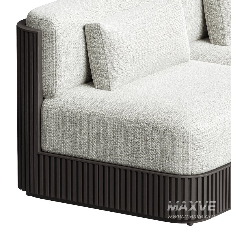 Beaumont Outdoor Teak Three Piece Modular Sofa - Image 4