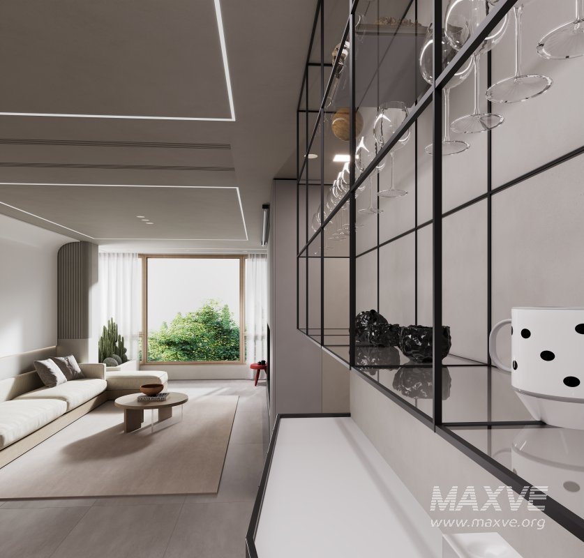 Modern living room and dining room interior scene - Image 6