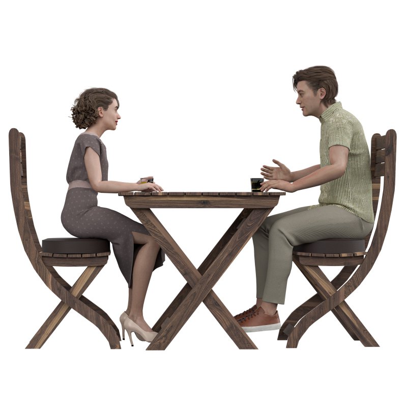 man and woman dining scene - Image 2