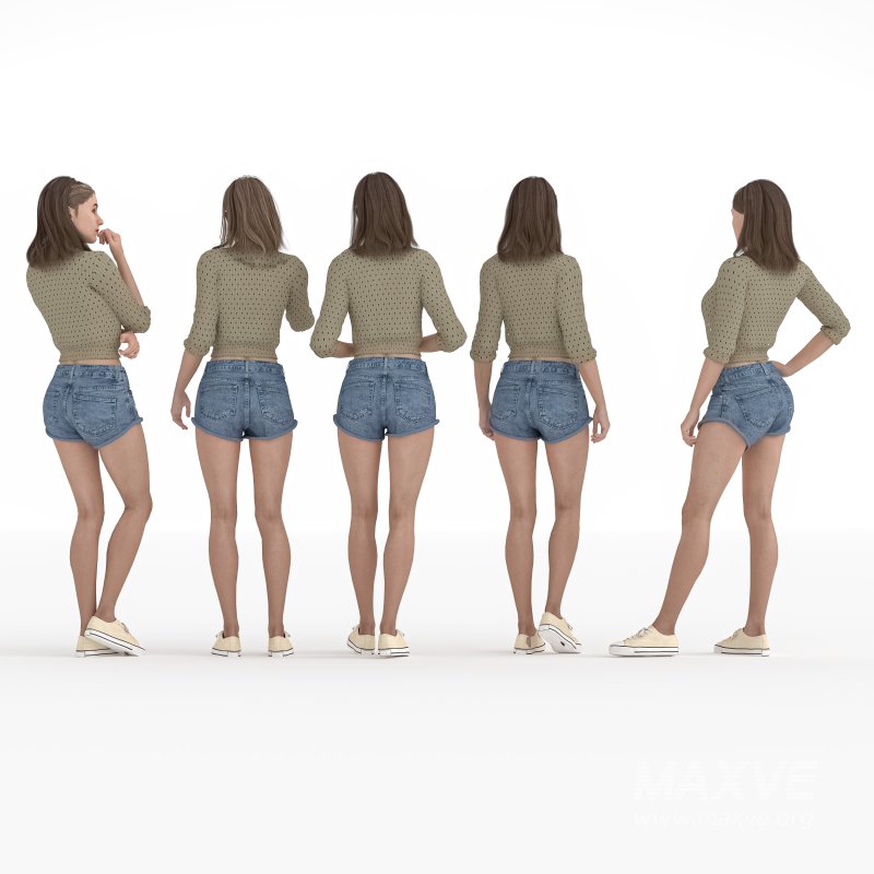 casual_woman in 5 poses - Image 2