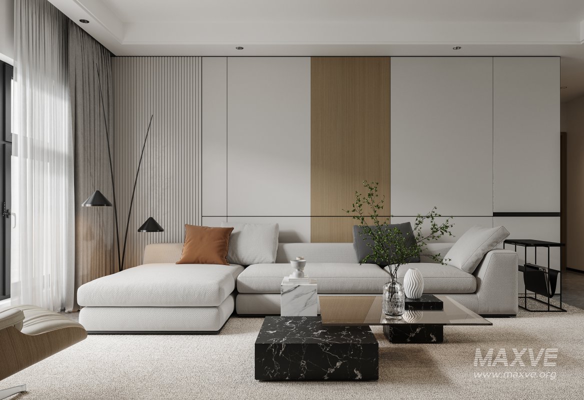 Modern living room and dining room interior scene - Image 5