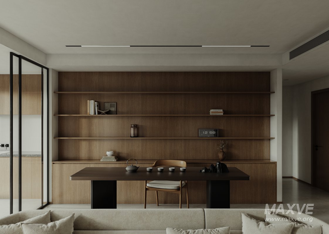 Modern living room and dining room interior scene - Image 1