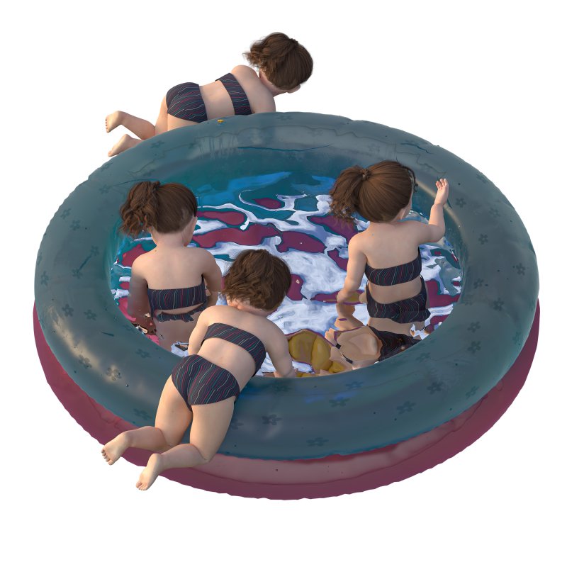 Kid Girl in Inflatable pool 04 Poses - Image 4