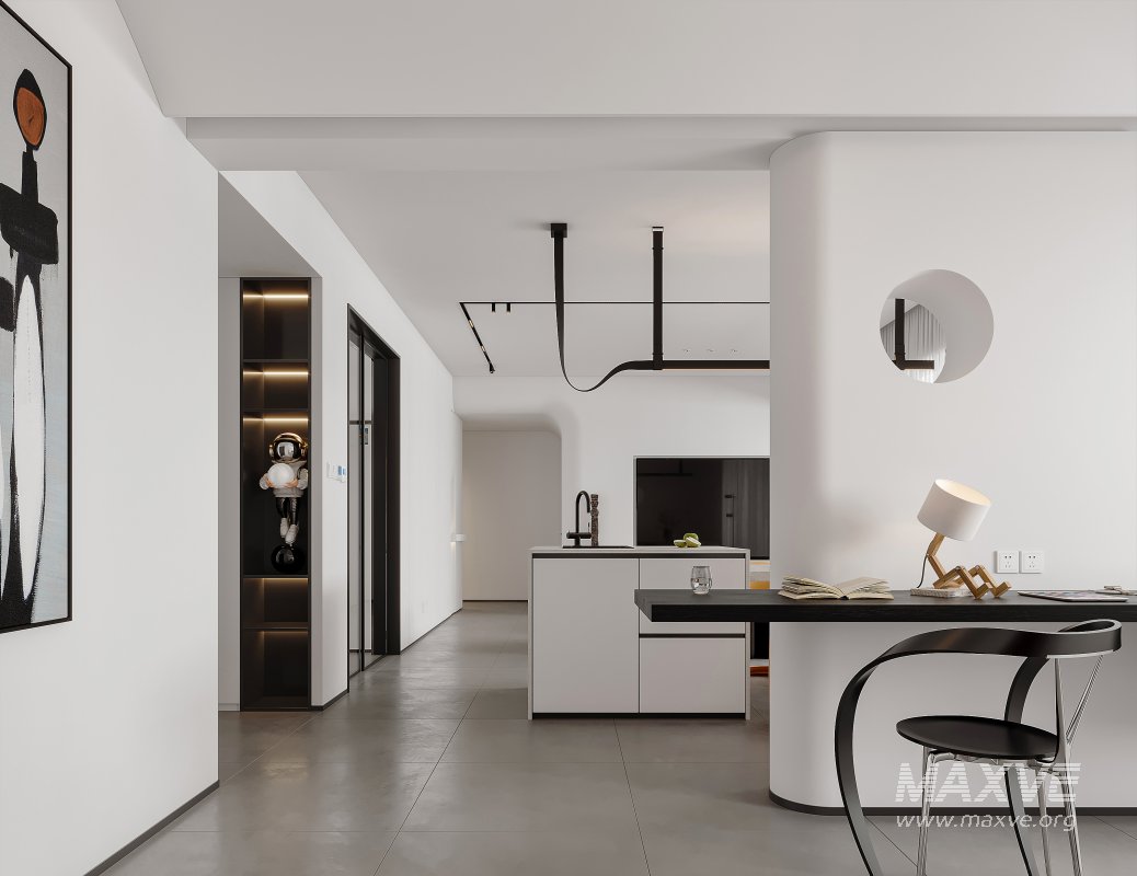 Modern living room and dining room interior scene - Image 7