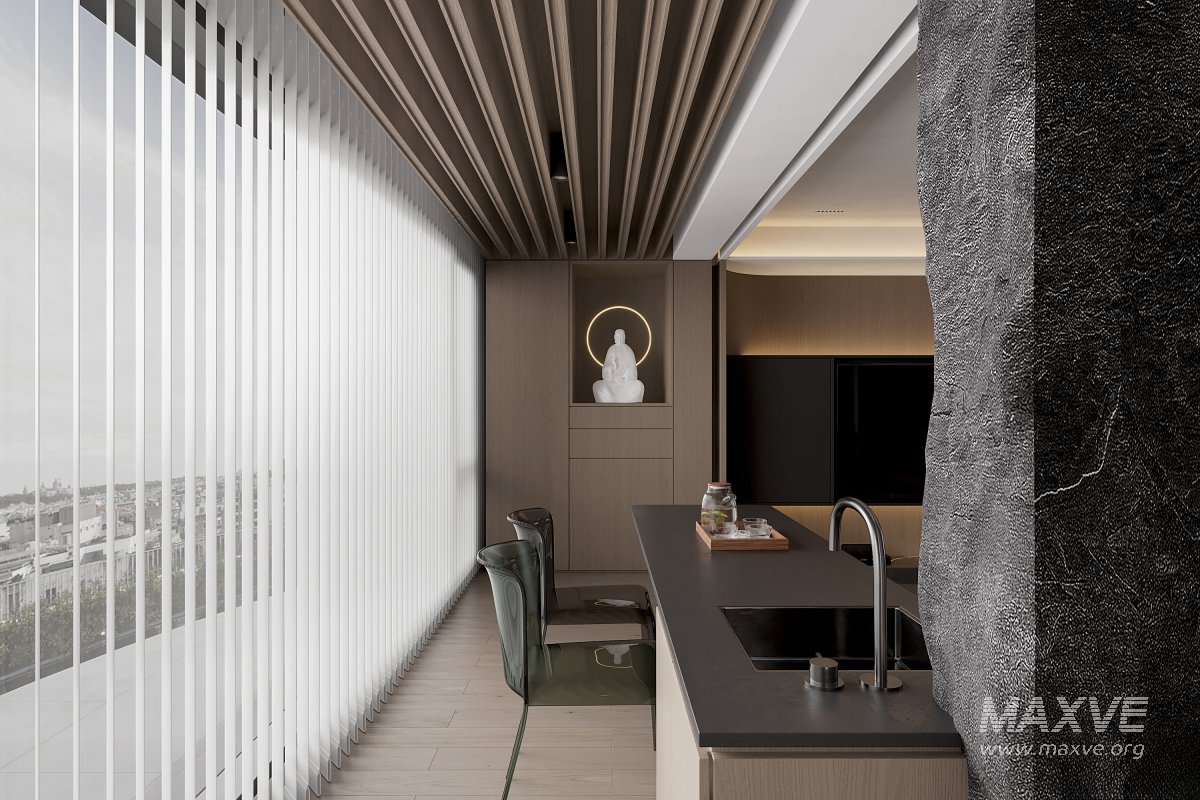 Modern living room and dining room interior scene - Image 4