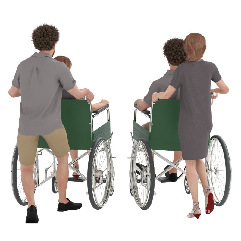 Man and Woman on Wheelchair - Image 1