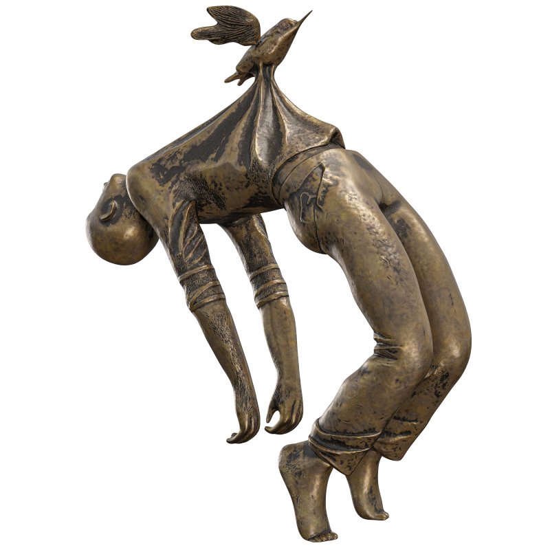 Headless Dancing Figure with Bird Sculpture - Image 5