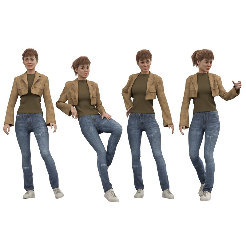 casual woman with Leather Jacket - Image 1