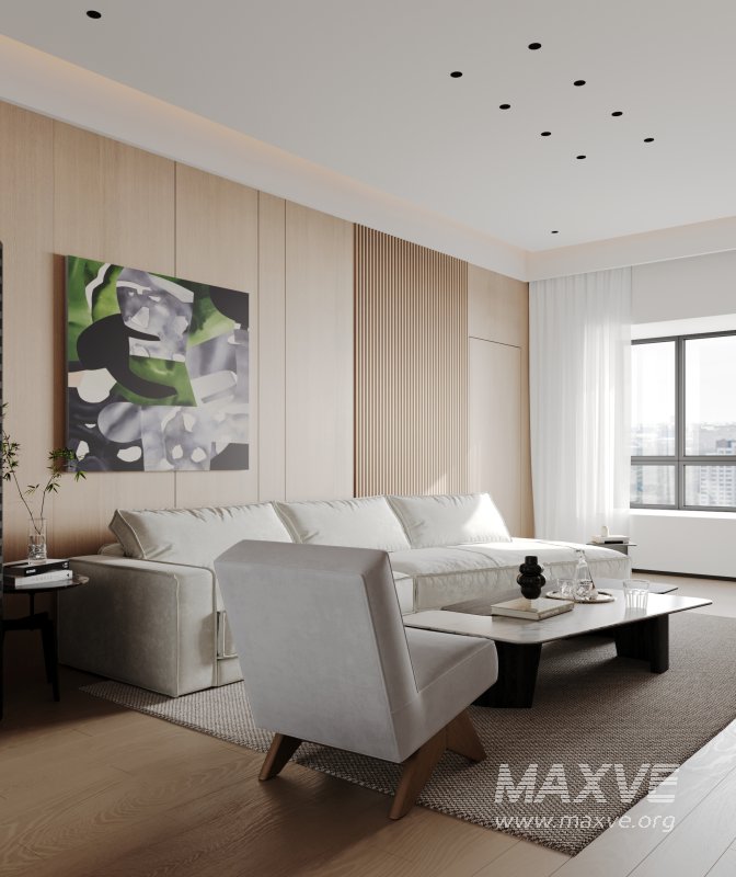 Modern living room and dining room interior scene - Image 6