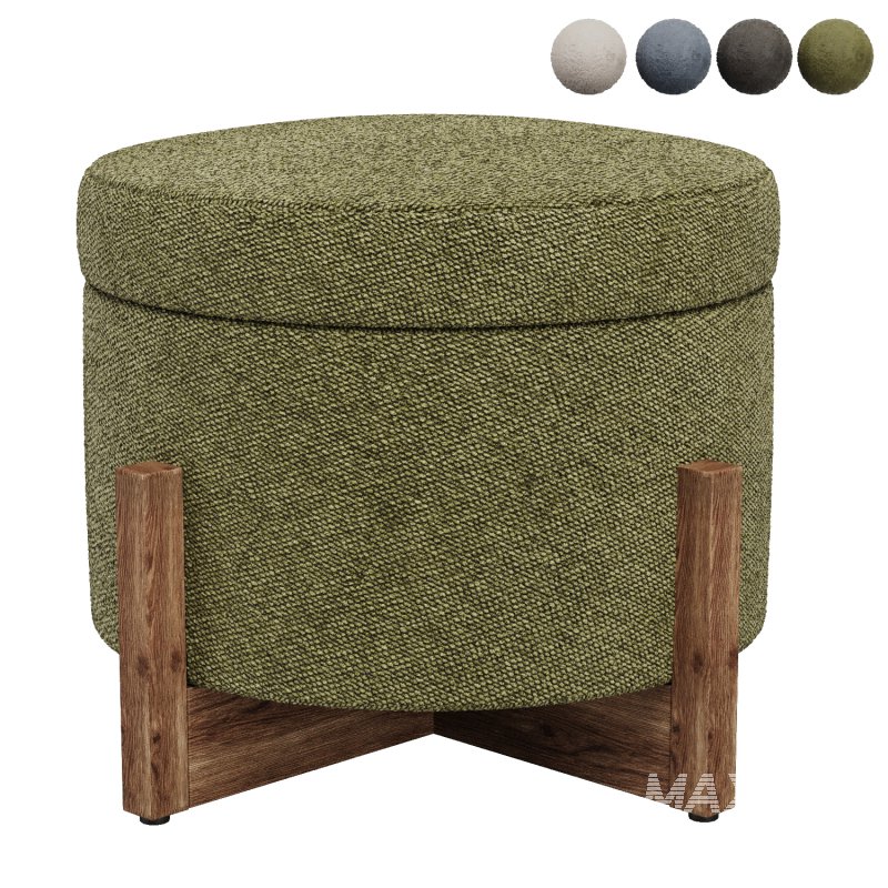 Round Storage Ottoman - Image 4