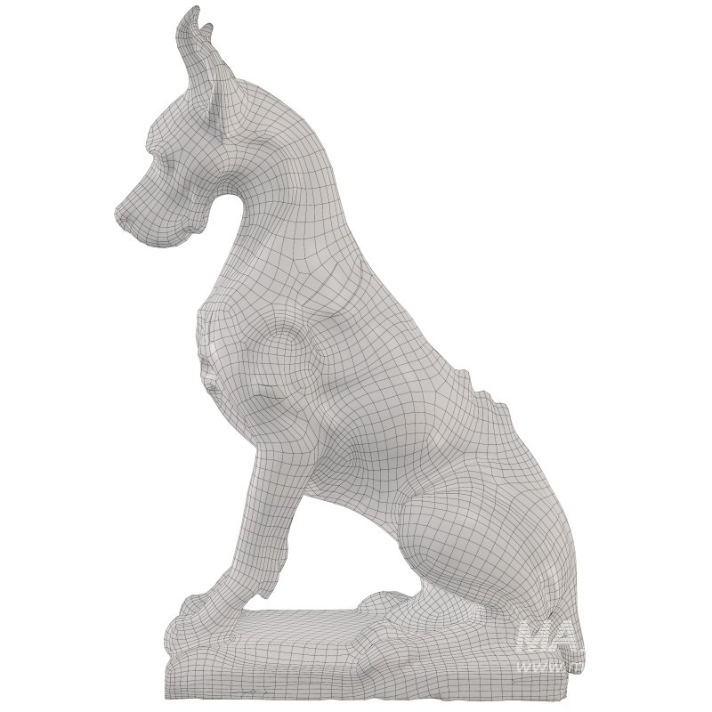 wooden dog Statue 01 - Image 2