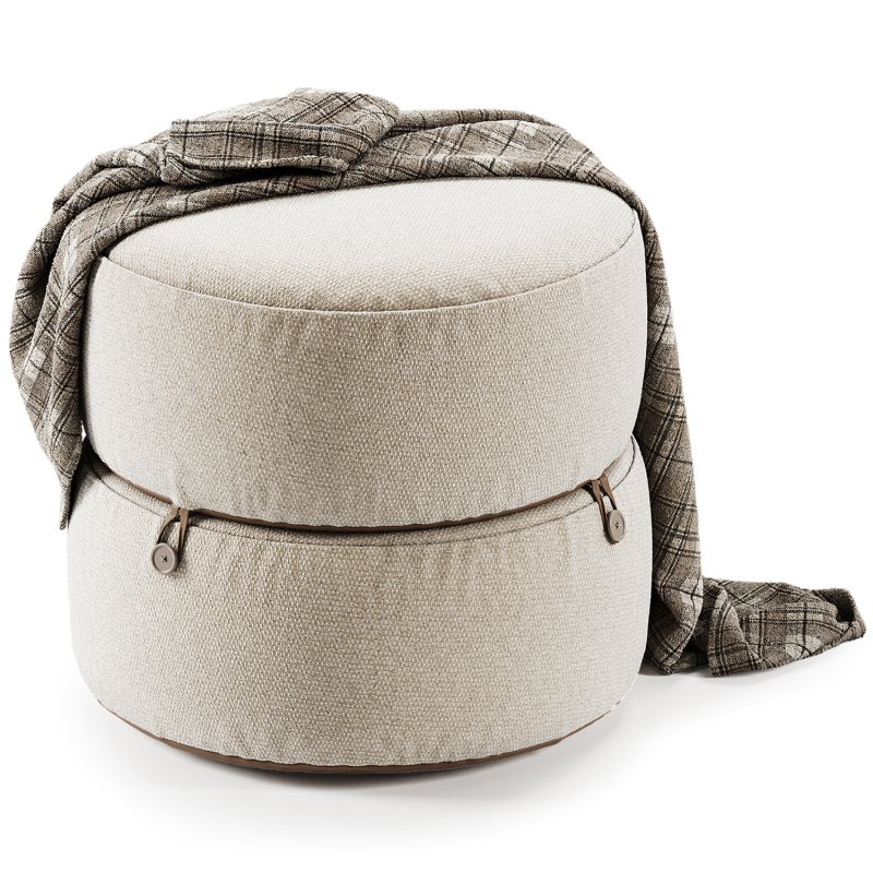 Modern Round Stacked Pouf - Image 1