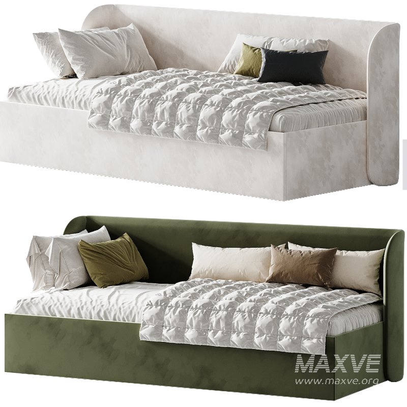 Milton Bed 90 Velvet Wet Sand - Image 4
