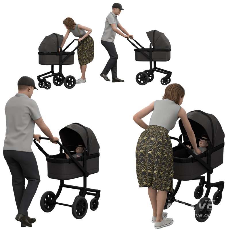 Parents with Baby Stroller 2 - Image 2