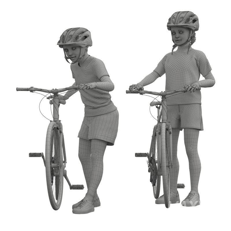 kids Cycling in 4 poses - Image 3