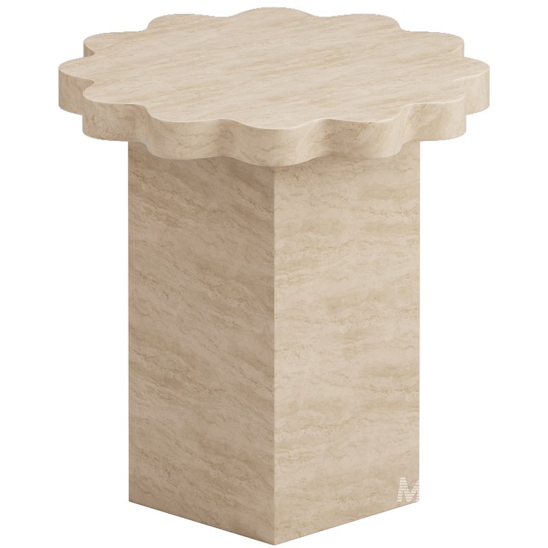Scalloped Indoor and Outdoor Side Table - Image 1