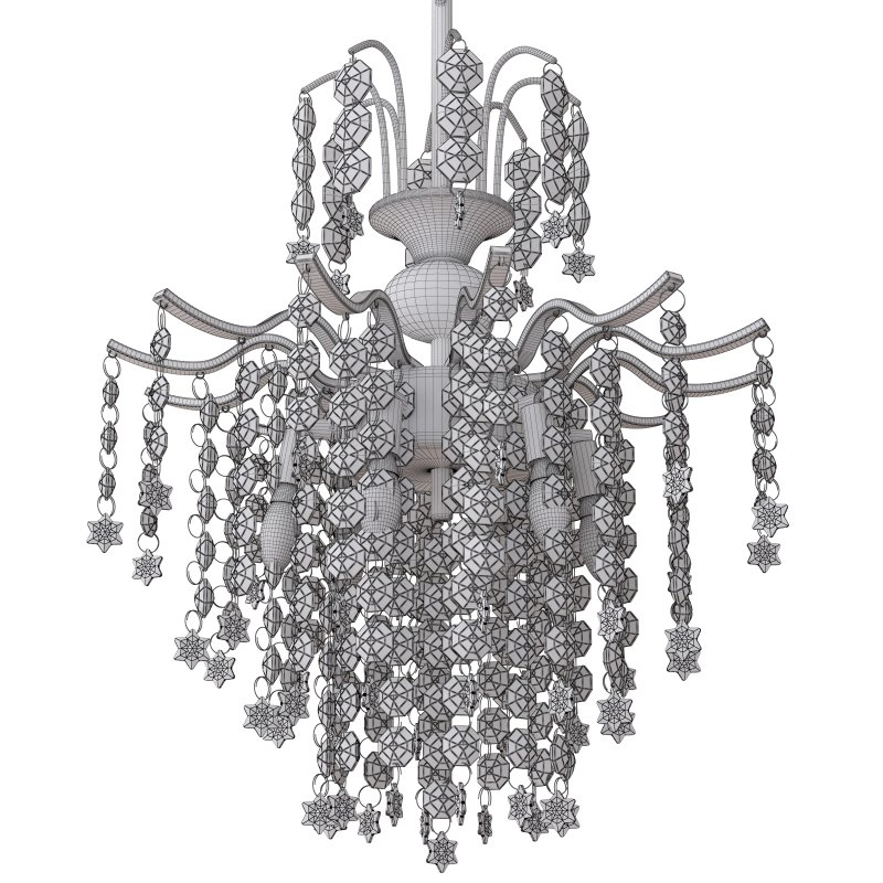 Q&S Modern Crystal Chandelier Chrome Pendant Light 6 Lights - Image 2