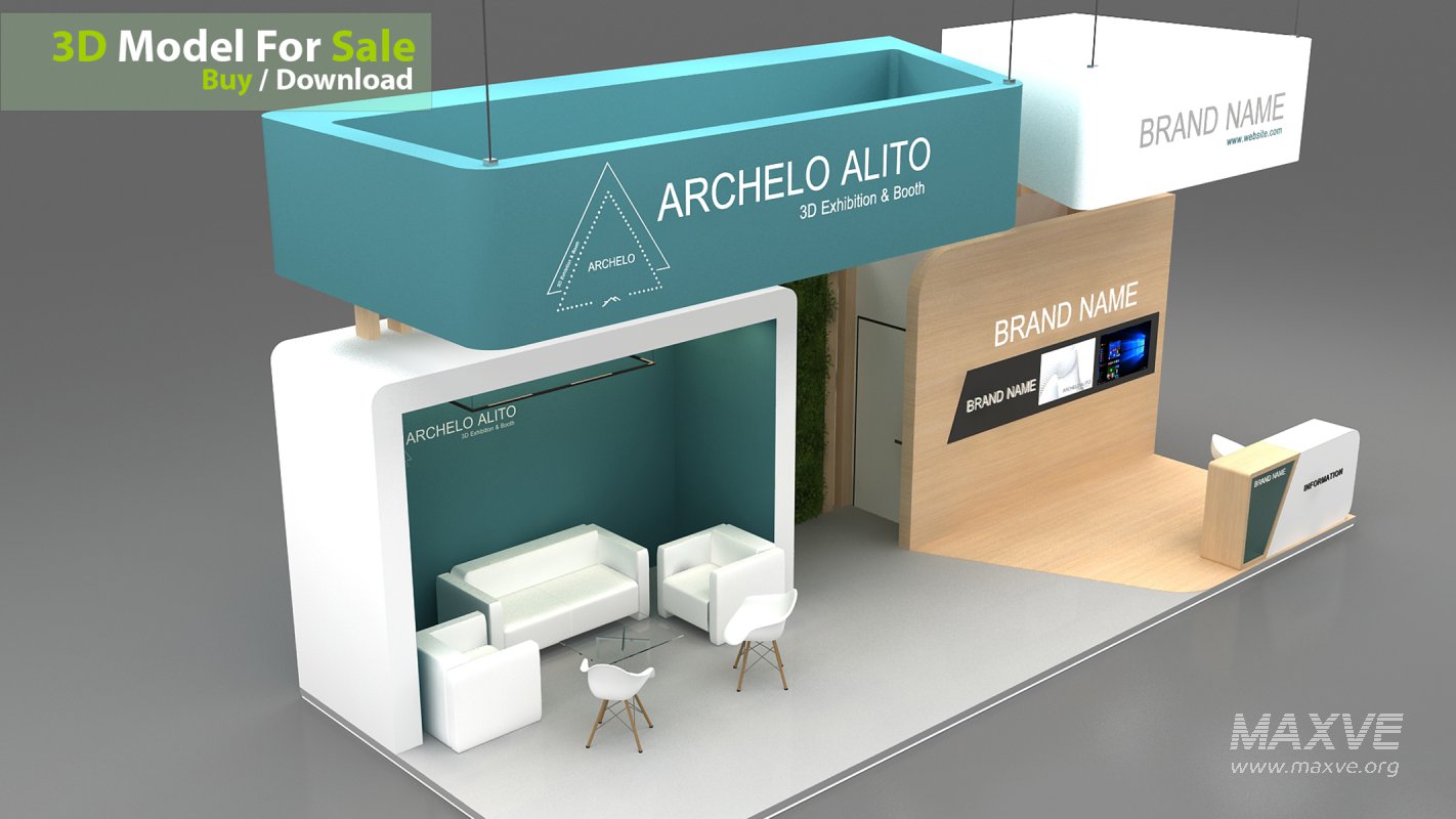exhibition booth stand 3d Model - Image 5