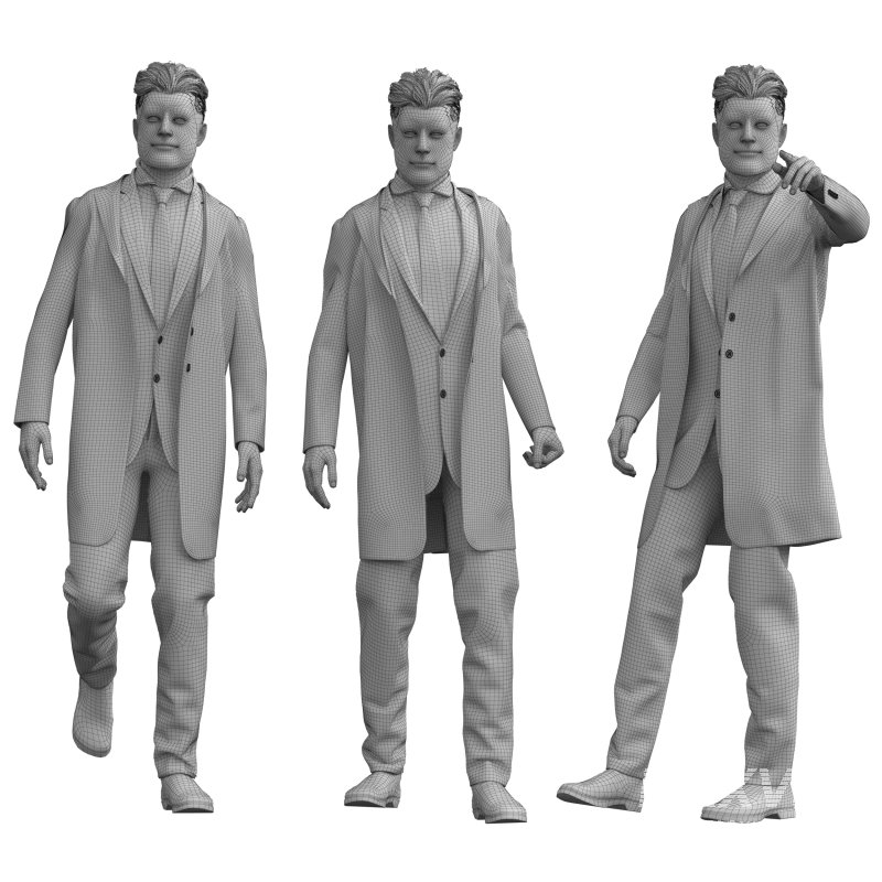 man Overcoat in 4 poses - Image 5