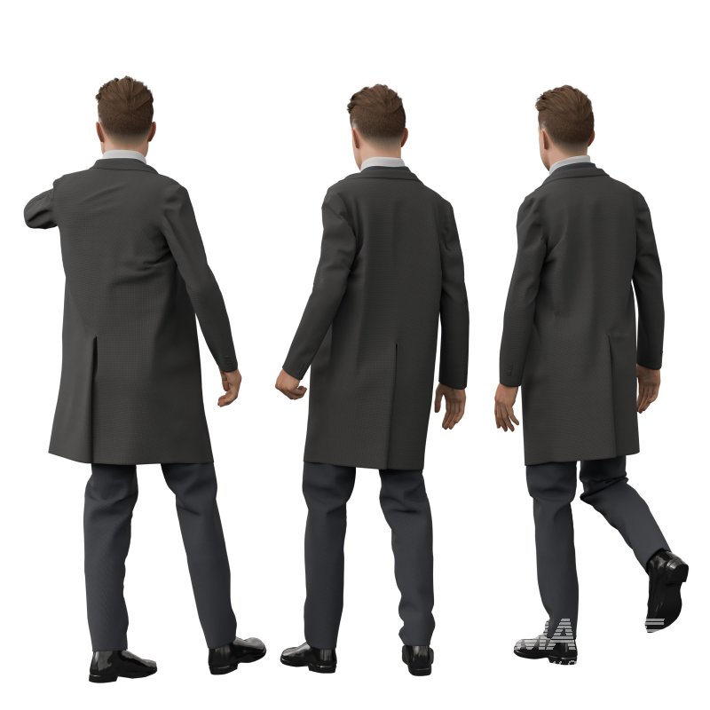 man Overcoat in 4 poses - Image 2