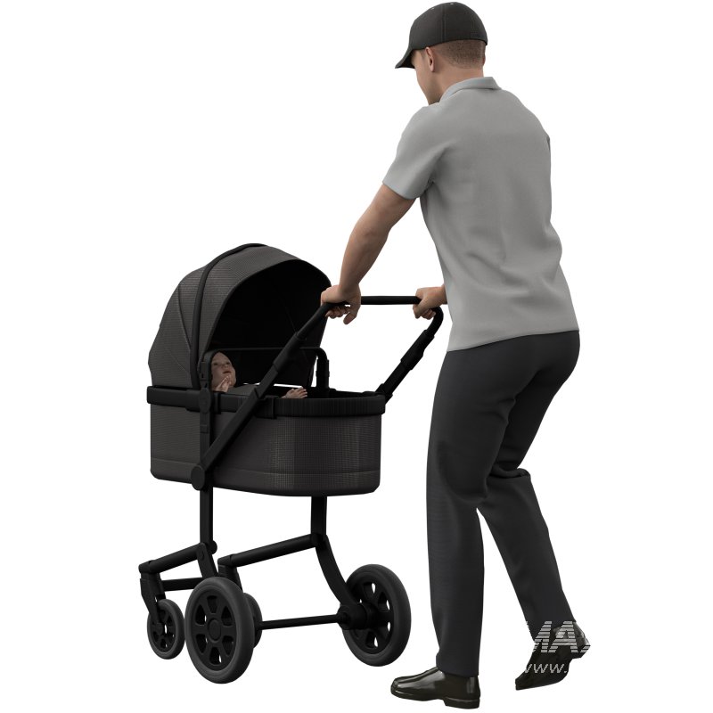 Parents with Baby Stroller 2 - Image 1