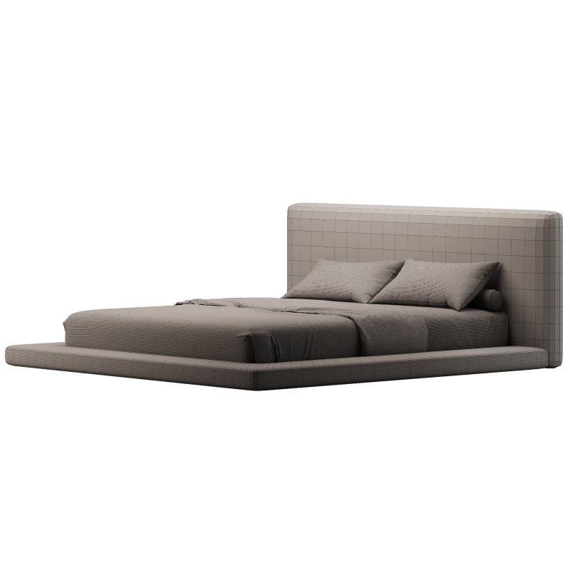 Cesar Suede Fabric Contemporary Minimalist Bed Frame - Image 3