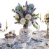 Luxury Blue & White Dining Table Set with Floral Centerpiece - Thumbnail 4