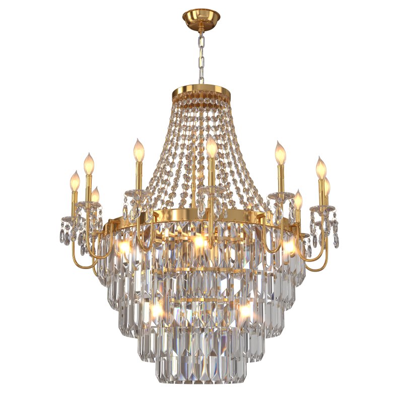 Modern Crystal Chandelier Gold,Extra Large Chandeliers for High Ceilings - Image 1