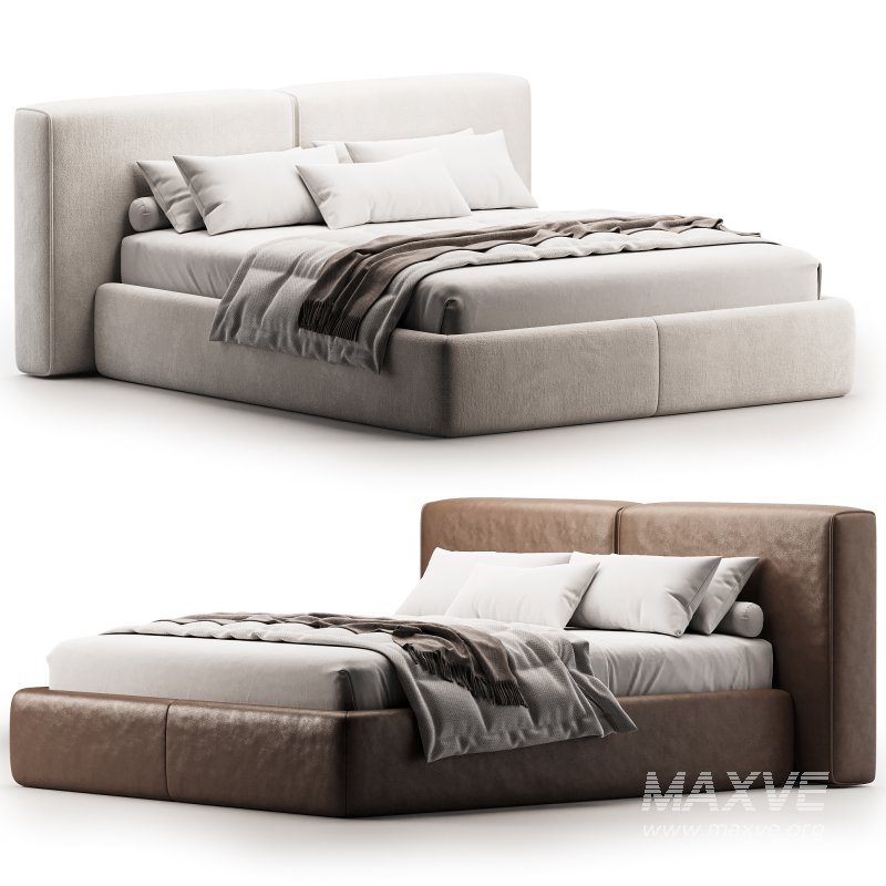 Double bed with narrow headboard - Image 1