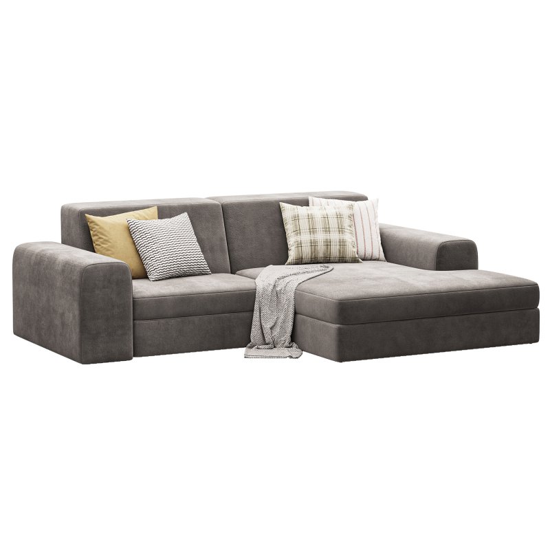 Corner sofa Labert Velvet Beige - Image 3