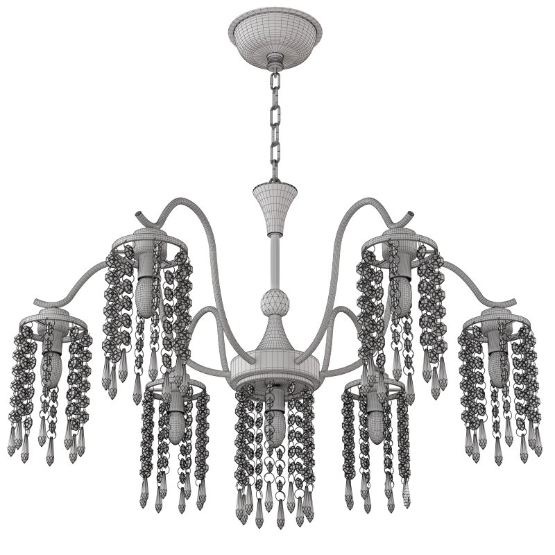 Ganeed Modern crystal chandelier matte metal vintage lamp hanging with pendant light black 7 lamps - Image 1