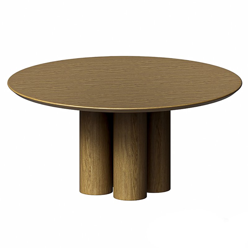 Wood Color Round Dining Table - Image 1