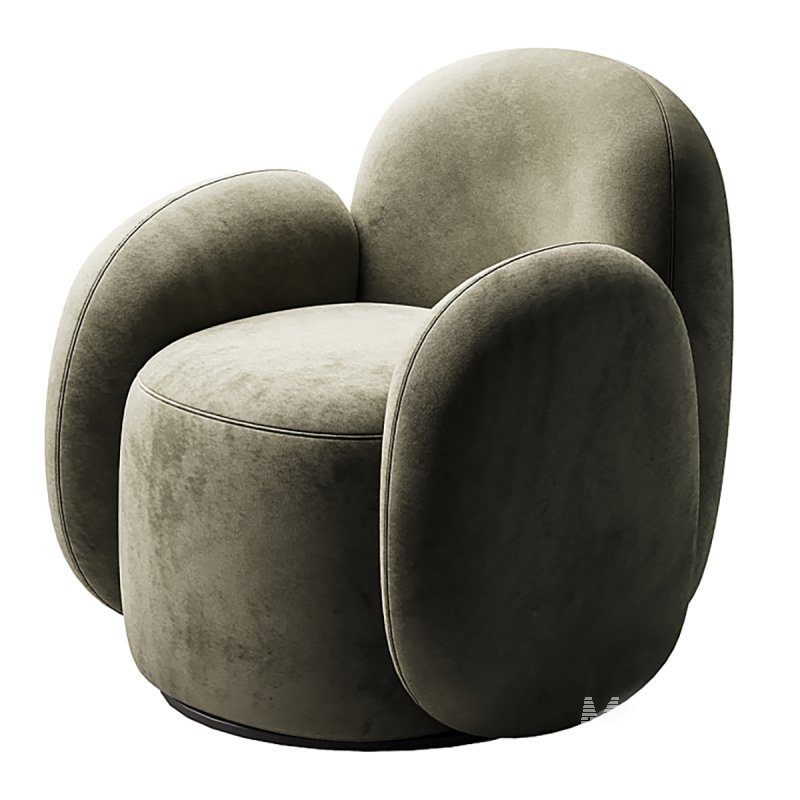 Swivel chair Teop Bucle Beige - Image 2