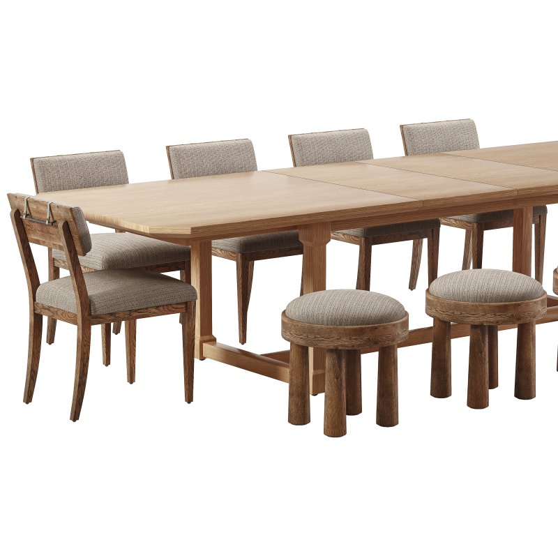 Marcello and Louise Accent Dining Chair and Cicero Extension Dining Table-Fourhands - Image 7