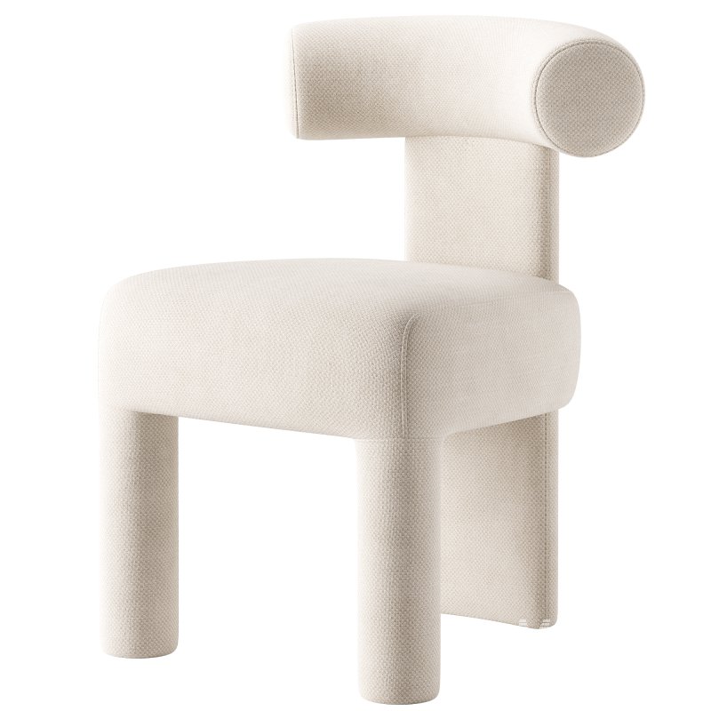Wisteria Stone White Fabric Dining Chair - Image 8