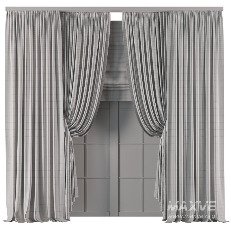 Gray Linen Double Layer Curtains - Image 1