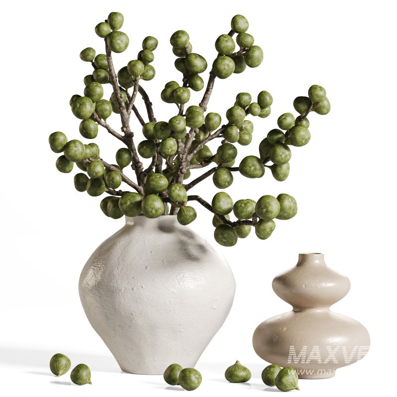 Green fig branches in artistic vases - Image 3